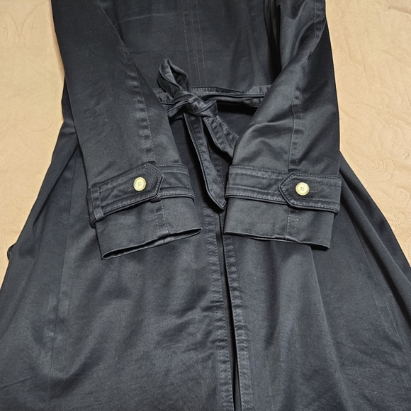 Coach Trench Coat Sz M Navy Blue - Picture 3 of 10